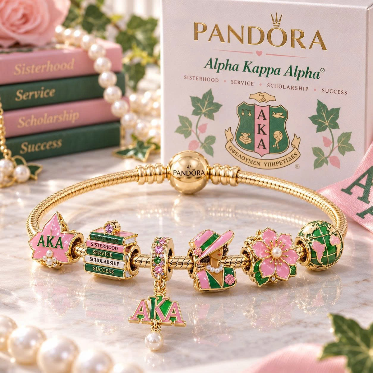 AKA Gold Charm Bracelet Set VTH