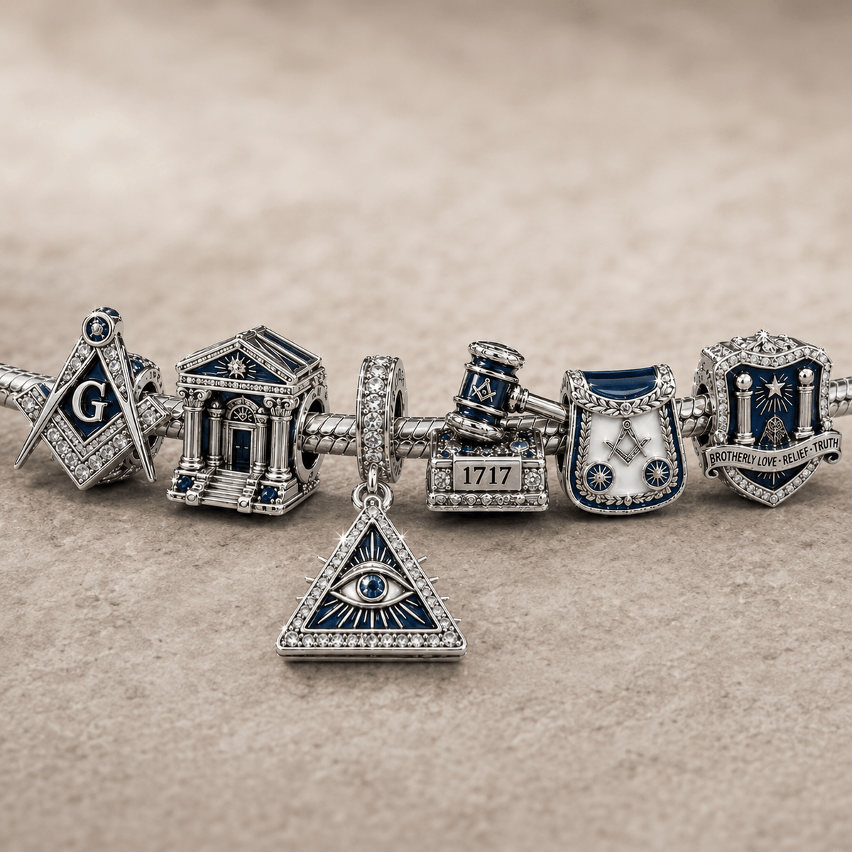 MAS Silver Charm Bracelet Set NTVA