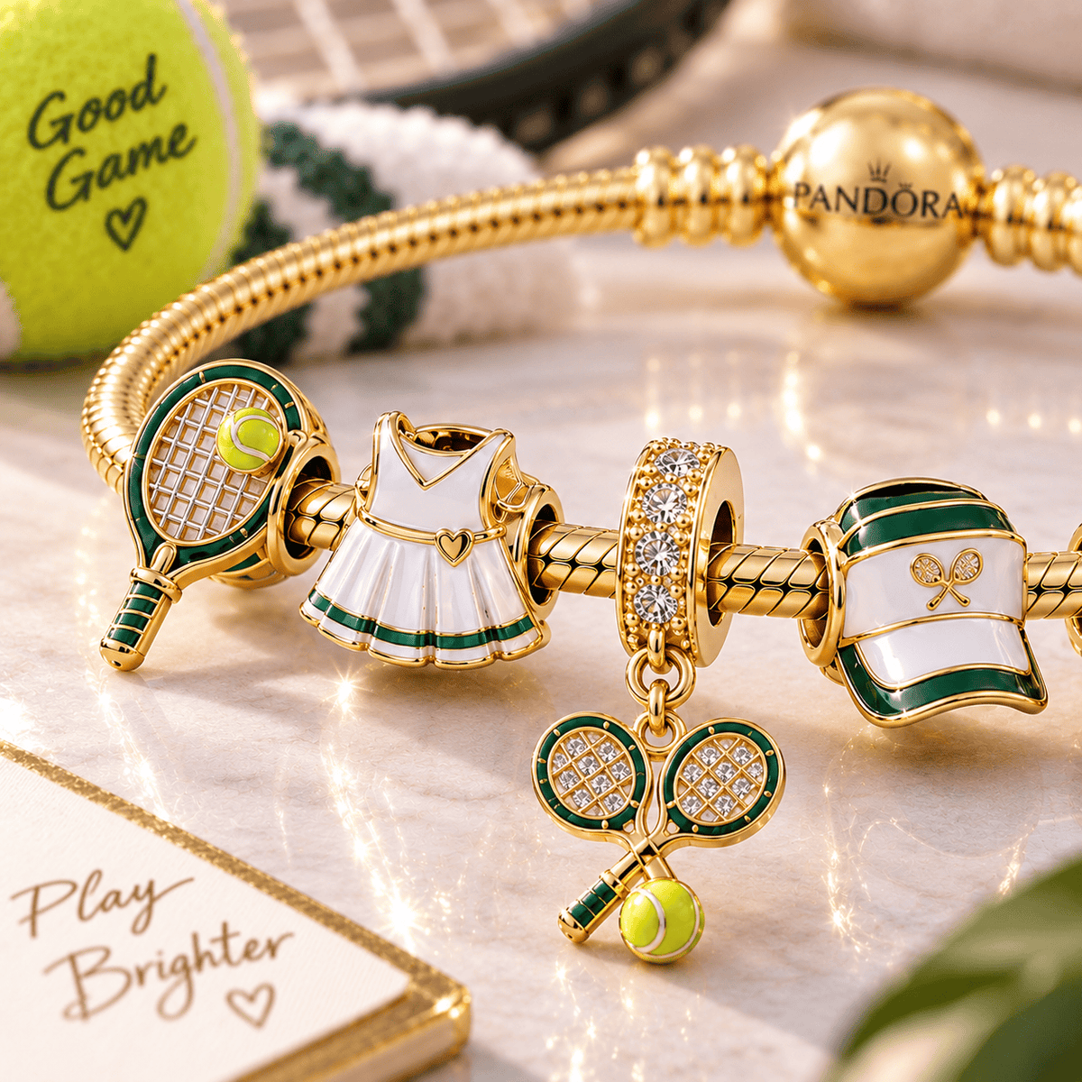 TNNS Gold Charm Bracelet Set VTH