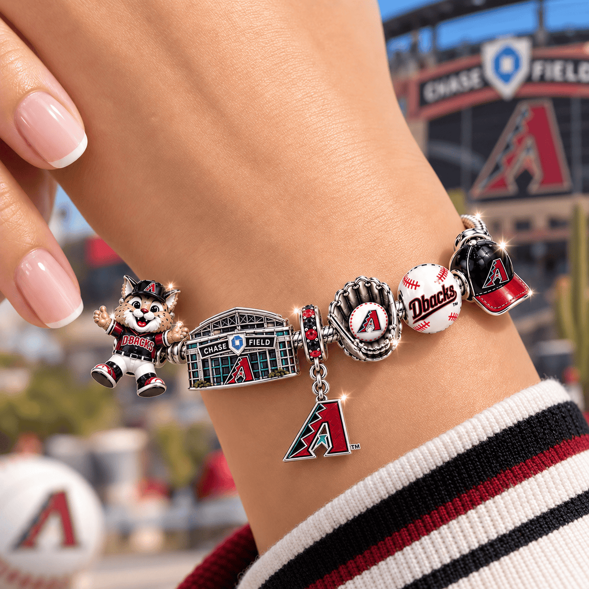 AZDB Silver Charm Bracelet Set BMD