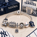 NYY Silver Charm Bracelet Set BMD