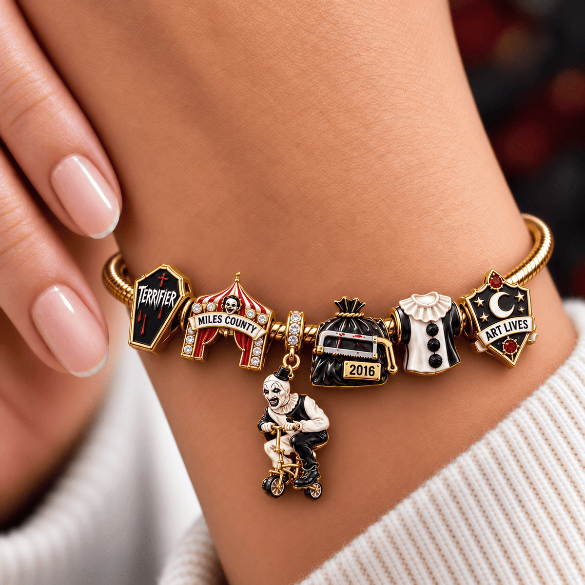 TEF Silver Charm Bracelet Set NTVA