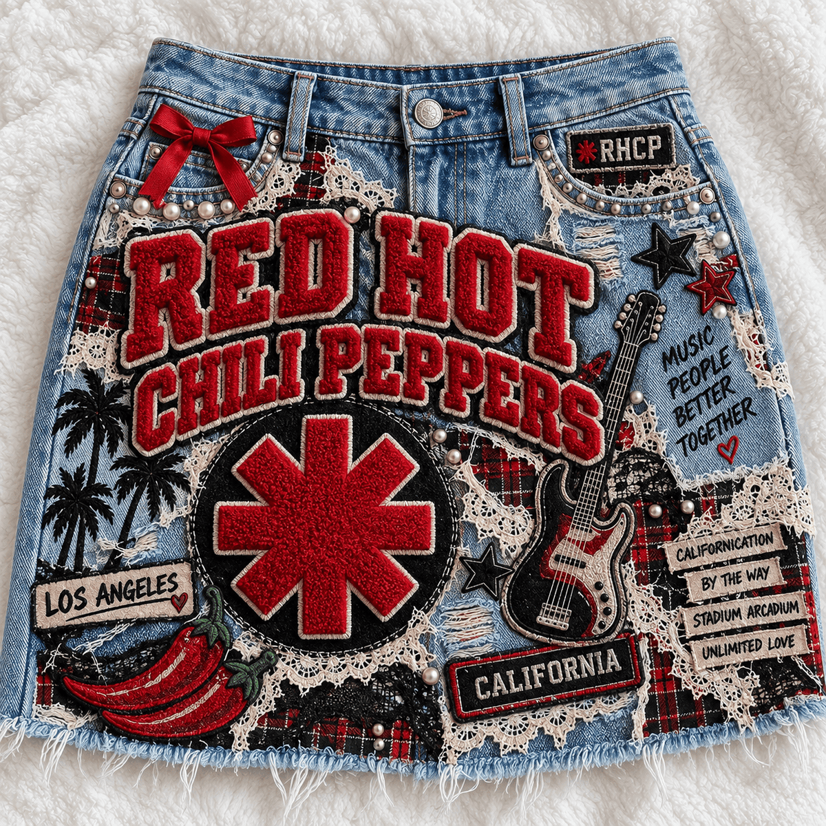 RHCP Embellished Denim Skirt DNBN
