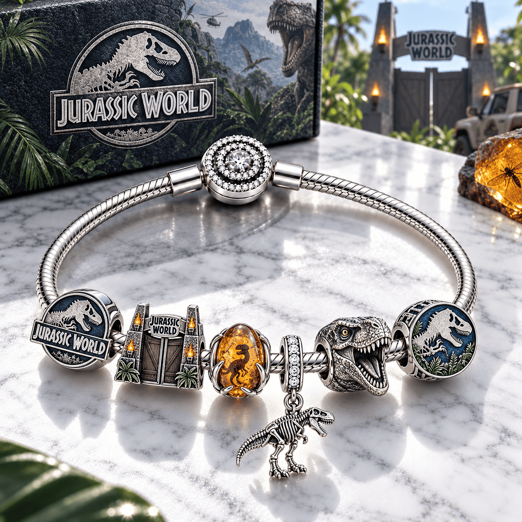 JRSW Silver Charm Bracelet Set PTT