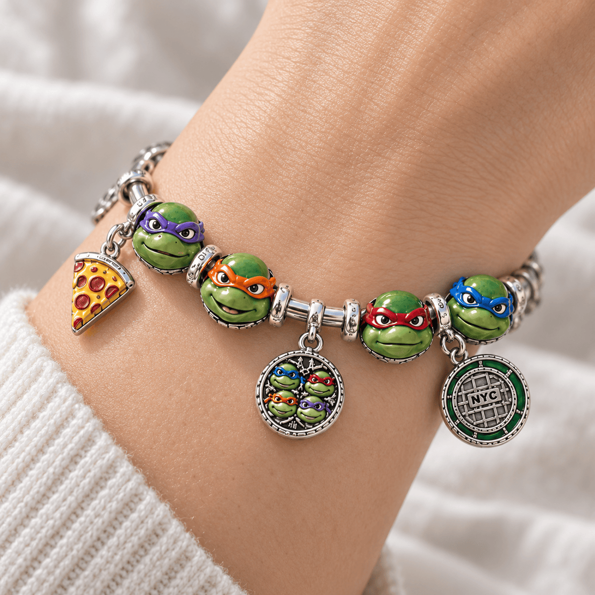 NJT Silver Charm Bracelet Set PTKL