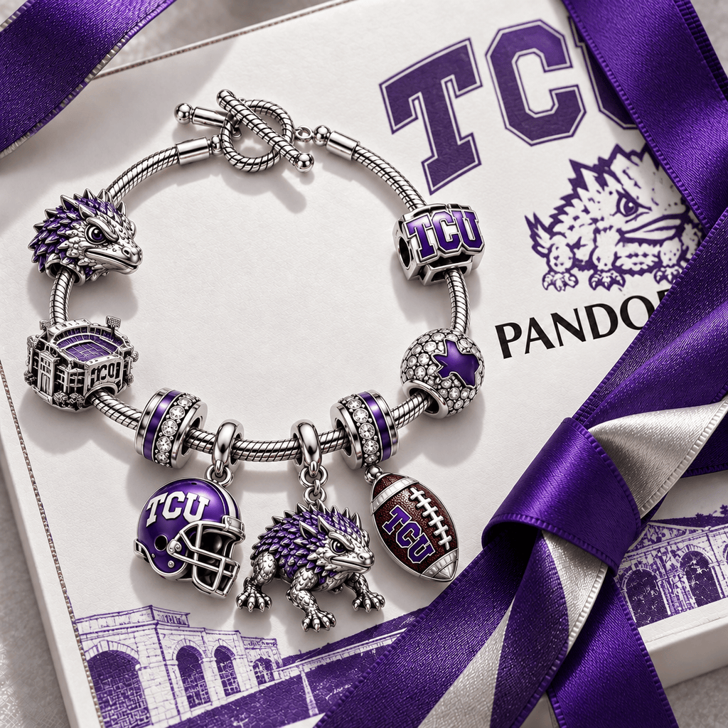 TCU Silver Charm Bracelet Set NTTB