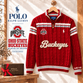 OSB PREMIUM Varsity Cable-Knit Quarter-Zip Sweater NHVH