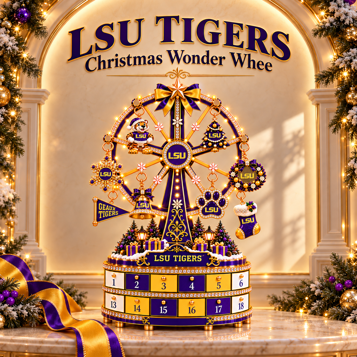 Premium LSU Christmas Wonder Wheel TTMH