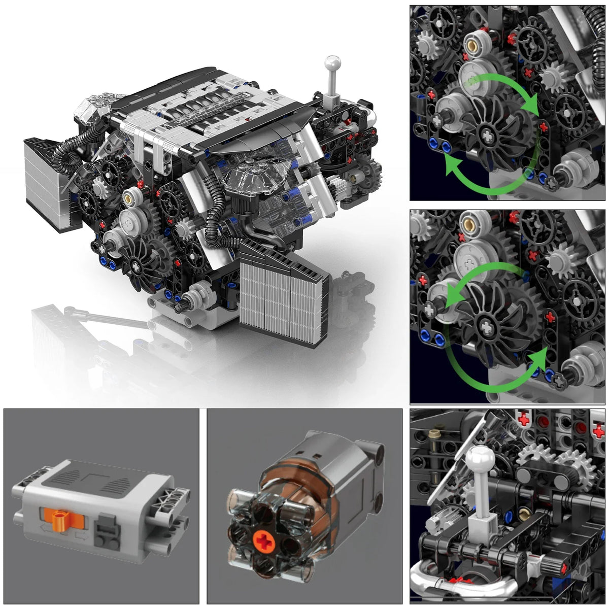 Mould King 10230 W12 Car Engine Model Bricks Kit Assembly Building Blocks Toy Technical Motor Power Set for Adults Kids Gift