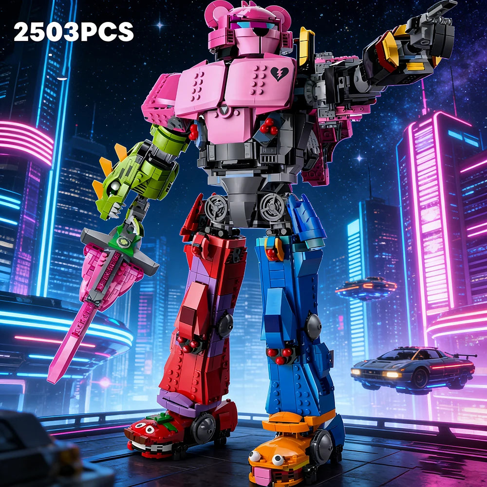 2026 hot-selling hero Mecha team building block assembly robot leader model toy boy children christmas birthday gift